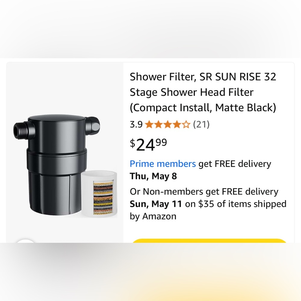 Matte Black Shower Filter